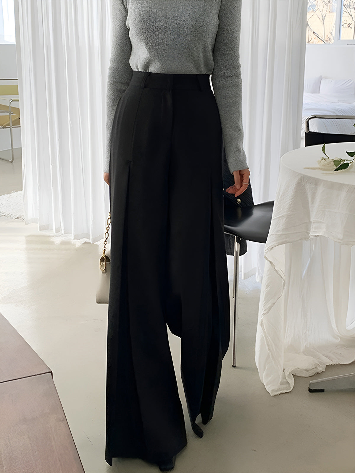 Jade | High-Waist Pleated Wide-Leg Pants for Everyday