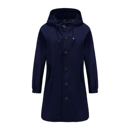 Sable | Minimal Button Front Rain Coat