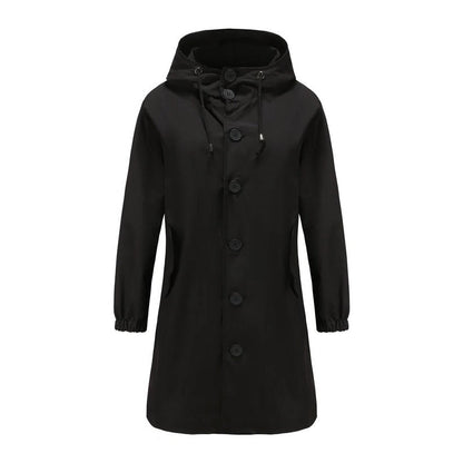 Sable | Minimal Button Front Rain Coat