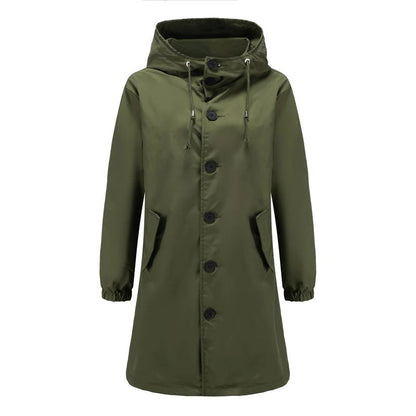Sable | Minimal Button Front Rain Coat