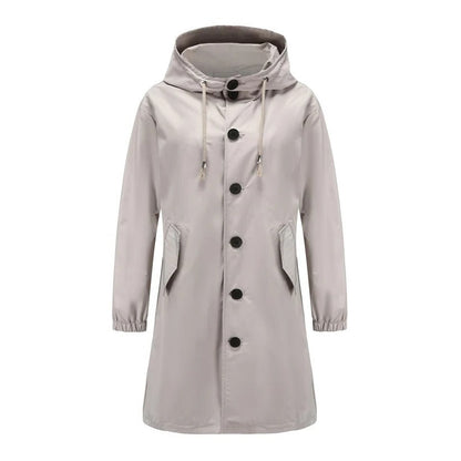 Sable | Minimal Button Front Rain Coat