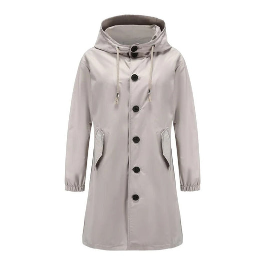 Sable | Minimal Button Front Rain Coat