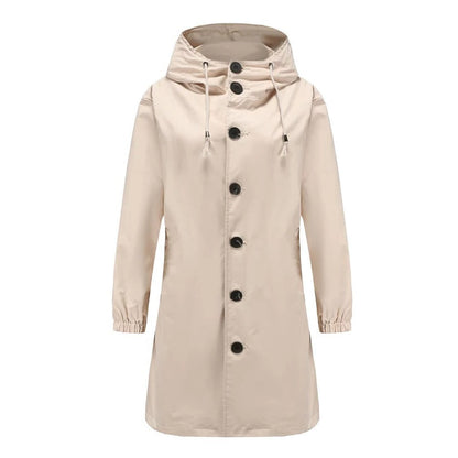 Sable | Minimal Button Front Rain Coat