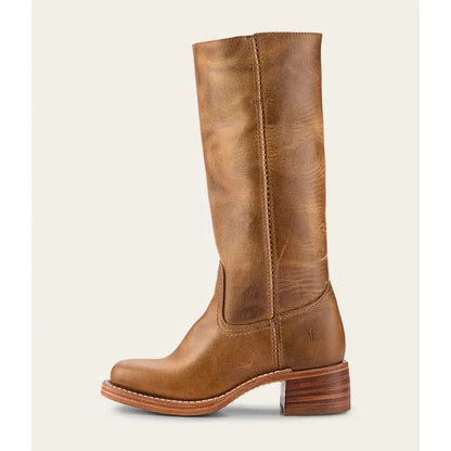 Larissa | Vintage Square Toe Block Heel Boots