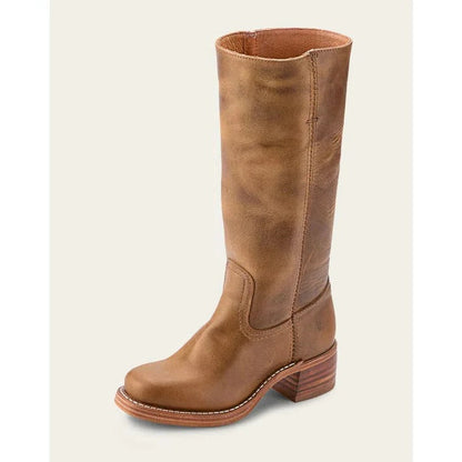 Larissa | Vintage Square Toe Block Heel Boots