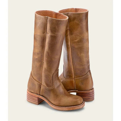 Larissa | Vintage Square Toe Block Heel Boots