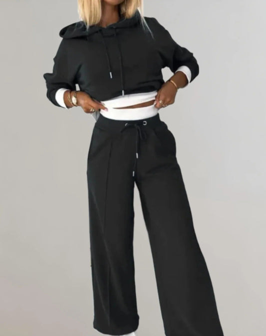 Noelle | Two Piece Matching Set with Cropped Hoodie and Joggers