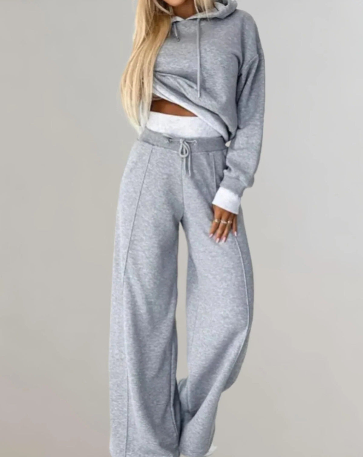Noelle | Two Piece Matching Set with Cropped Hoodie and Joggers