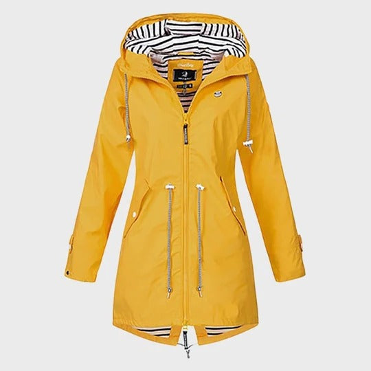 Lark | Long Waterproof Rain Jacket with Hood and Pockets