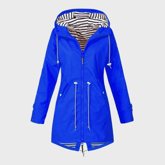 Lark | Long Waterproof Rain Jacket with Hood and Pockets