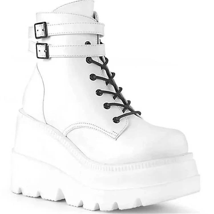 Ophelia | Bold Chunky Platform Combat Ankle Boots with Lace-Up Front