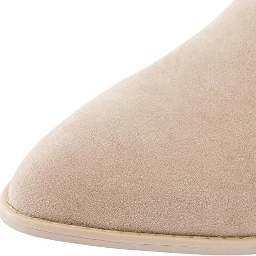Rosalind | Refined Faux Suede Knee High Boots with Zipper