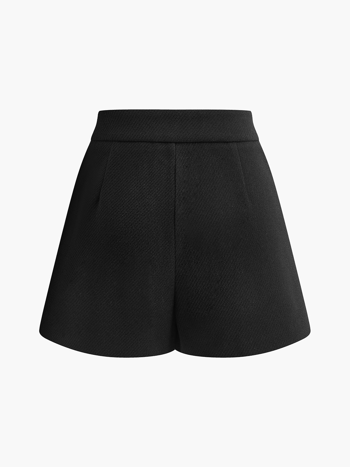 Wendy | Mid-Waist Tweed Wide-Leg Shorts with Pockets