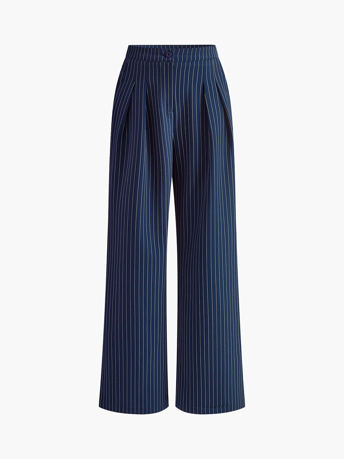 Juliette | Pinstripe Wide Leg Pleated Pants