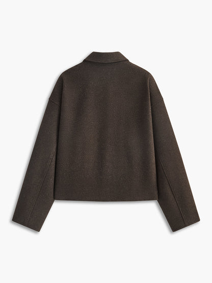 Colette | Minimal Tweed Zip-Up Jacket