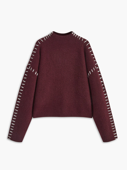 Aster | Knit Oversized Mock Neck Sweater