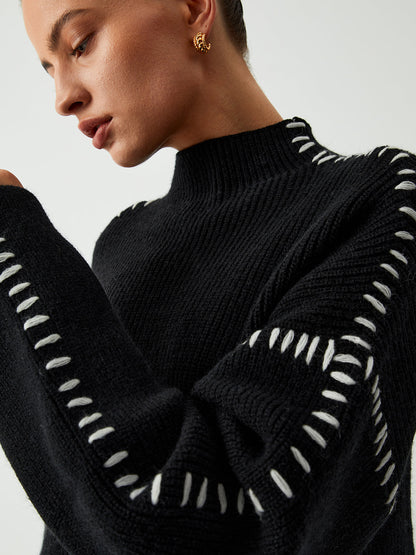Aster | Knit Oversized Mock Neck Sweater