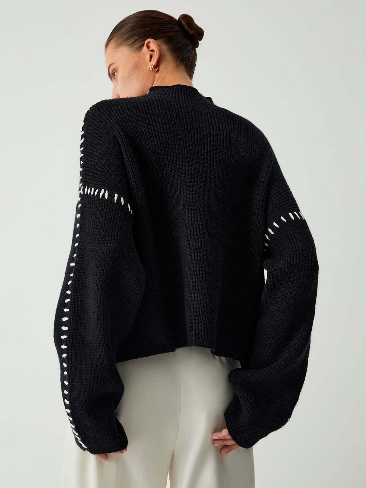 Aster | Knit Oversized Mock Neck Sweater