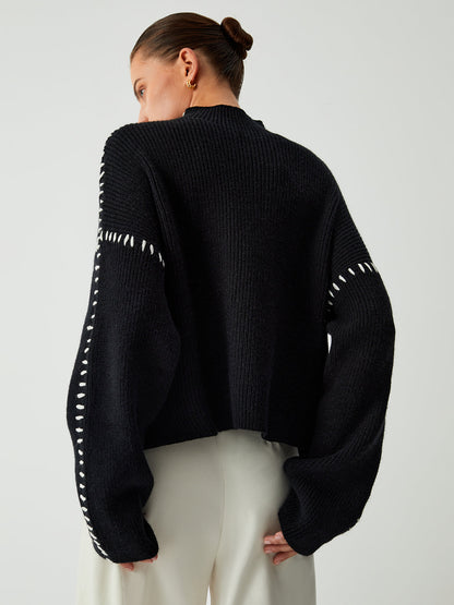 Aster | Knit Oversized Mock Neck Sweater
