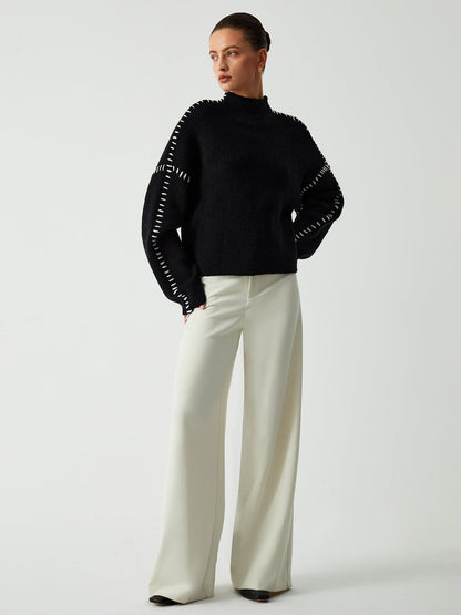 Aster | Knit Oversized Mock Neck Sweater