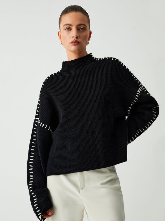 Aster | Knit Oversized Mock Neck Sweater