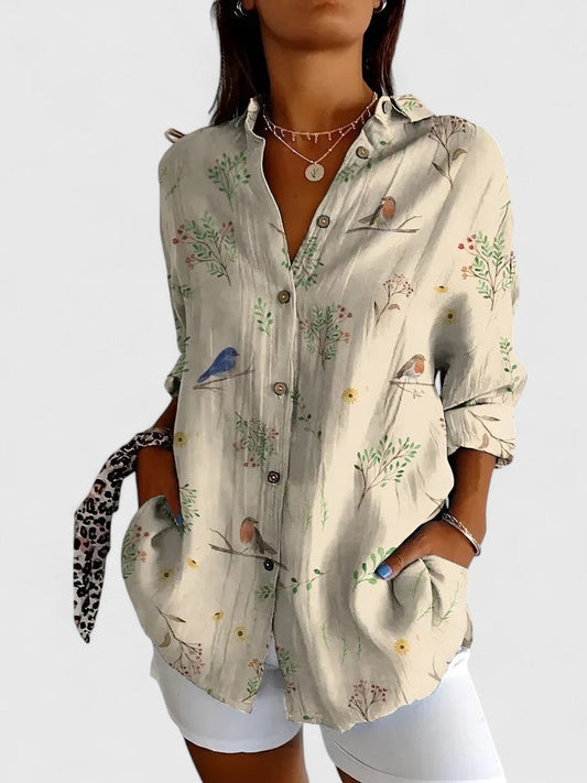 Daniela | Airy Sleeved Floral Blouse with Buttons