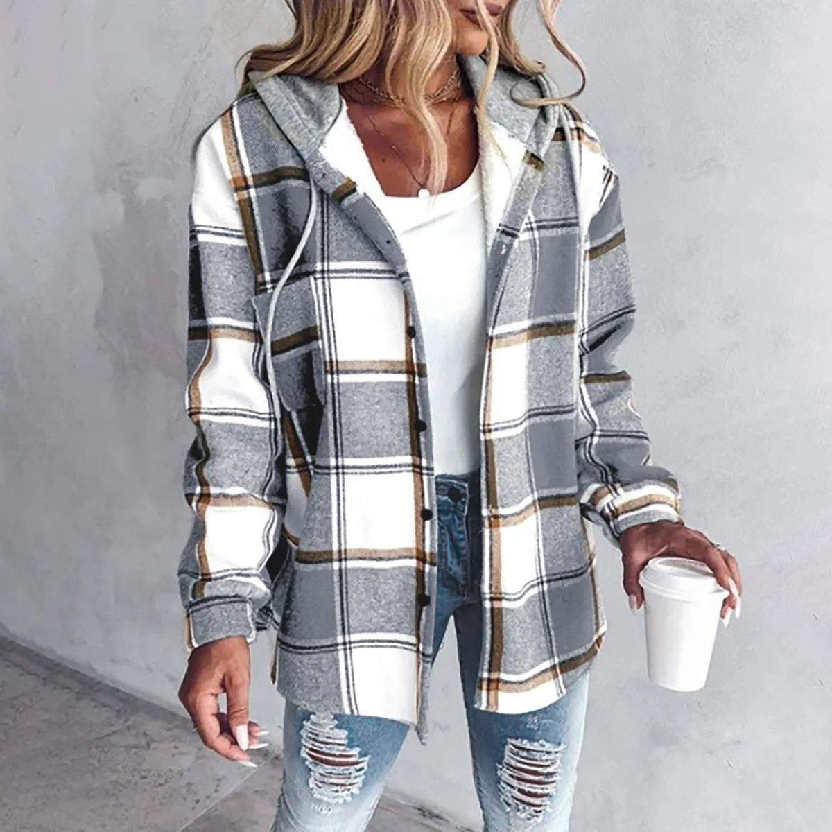 Victorine | Cozy Oversized Plaid Cardigan with Button Front