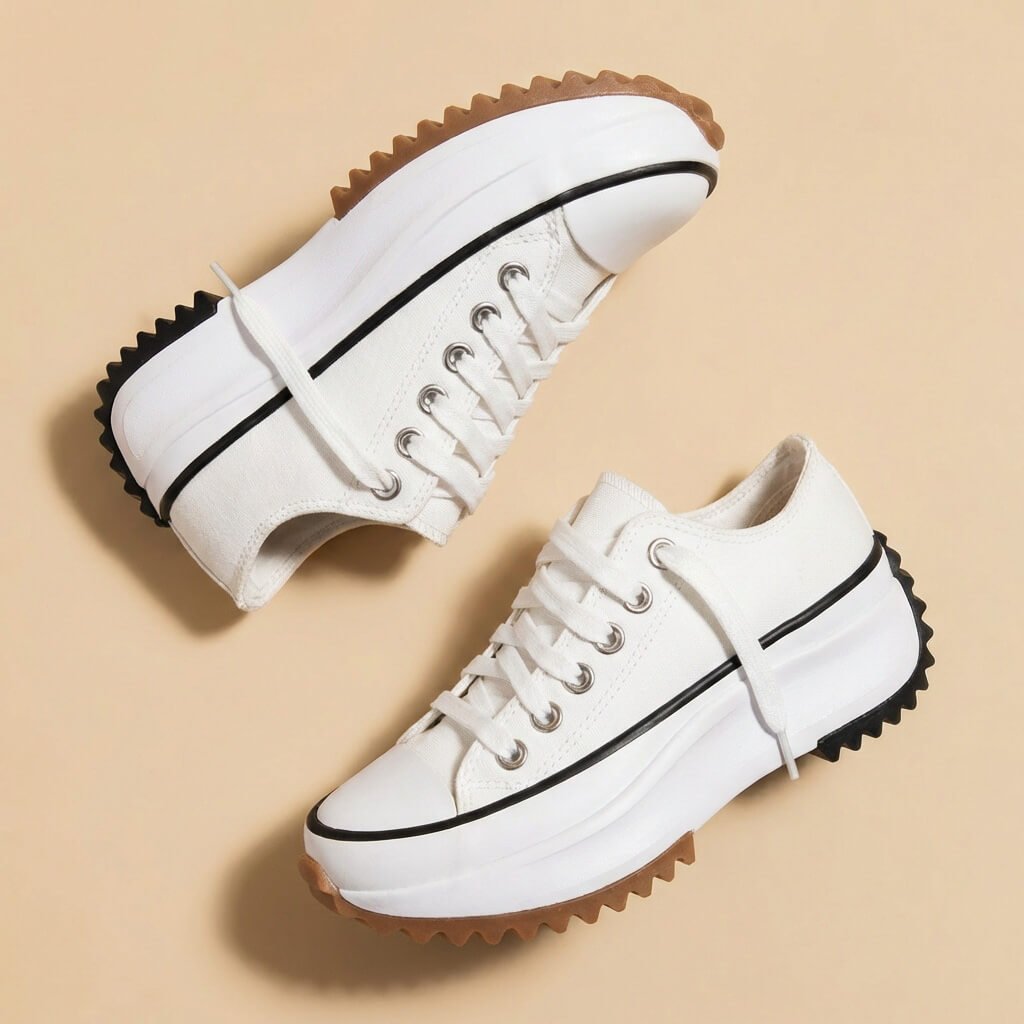Eva | Stylish High-Top Canvas Platform Sneakers with Cushioned Sole