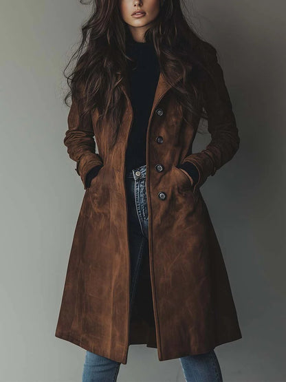 Amelia | Classic Double-Breasted Trench Coat with Vintage Styling