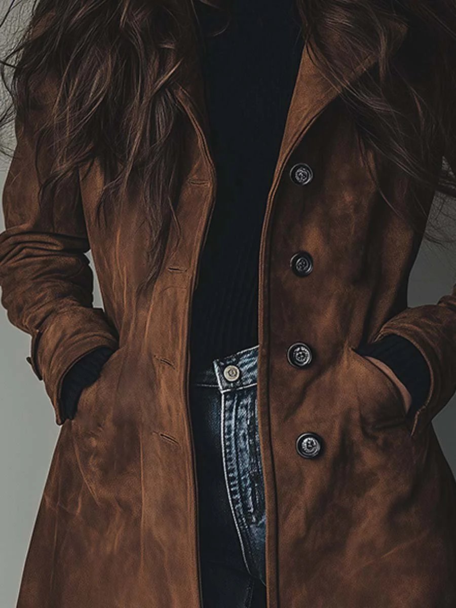 Amelia | Classic Double-Breasted Trench Coat with Vintage Styling