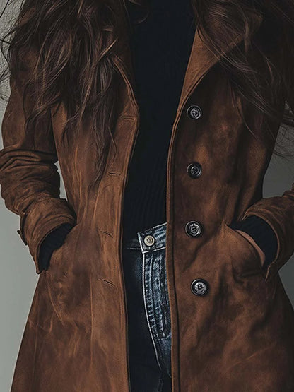Amelia | Classic Double-Breasted Trench Coat with Vintage Styling