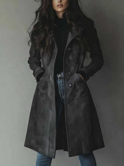 Amelia | Classic Double-Breasted Trench Coat with Vintage Styling