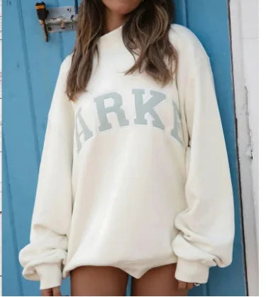 Marissa | Cozy Mock Neck Knit Sweatshirt with Varsity Lettering
